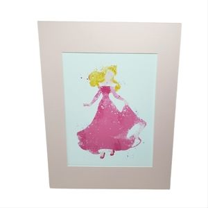 Disney's Princess Aurora Water Color Picture Print With Mat No Frame